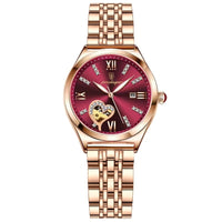 Herz Rose Gold - Rubinrot
